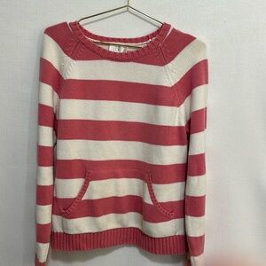 Loft pink and white stripe sweater